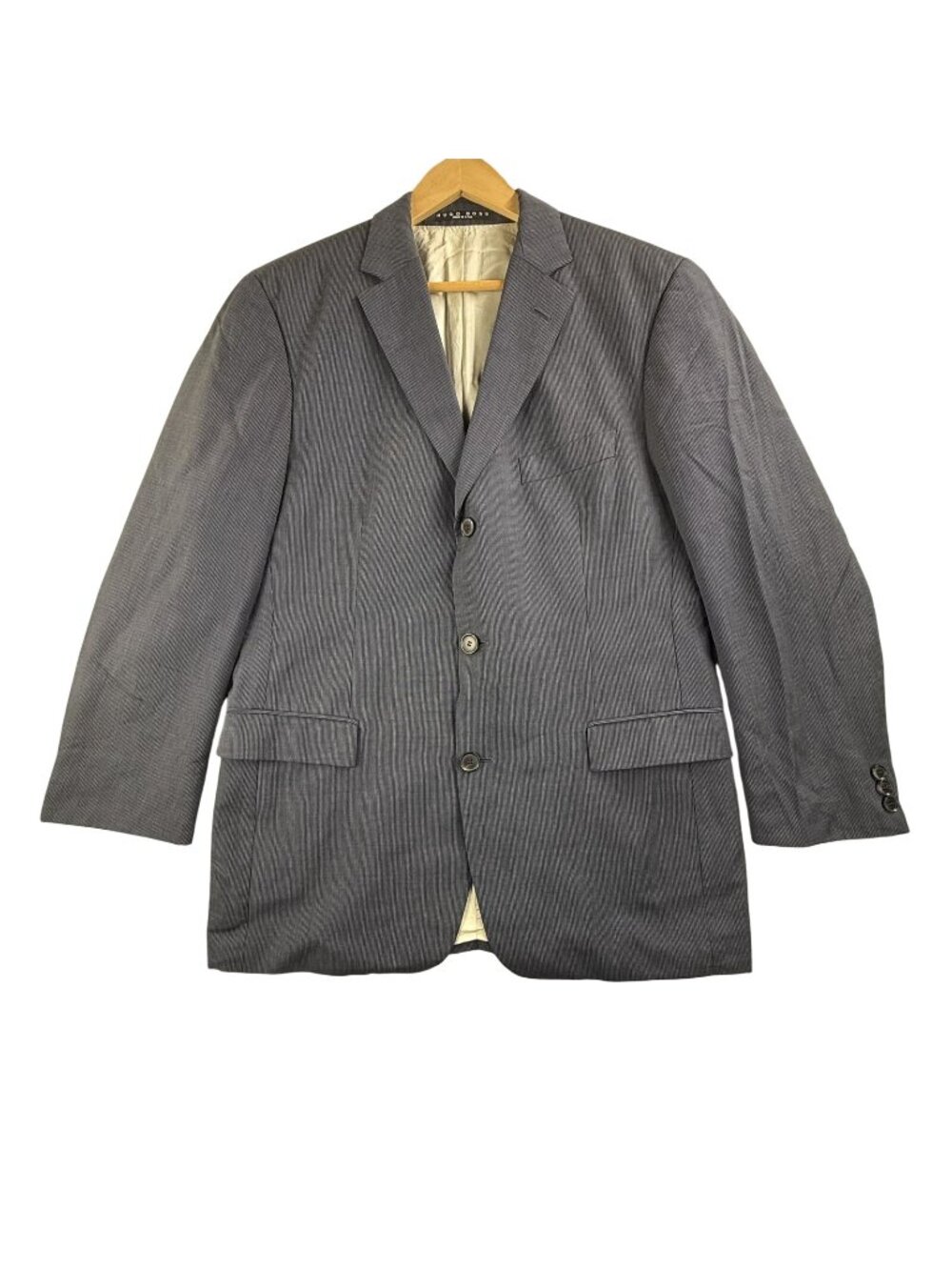 Vintage Hugo Boss Scorsese Suit Jacket Men 42R Blue Pinstripe Virgin Wool Blazer
